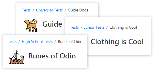 Suitable tests for various age groups